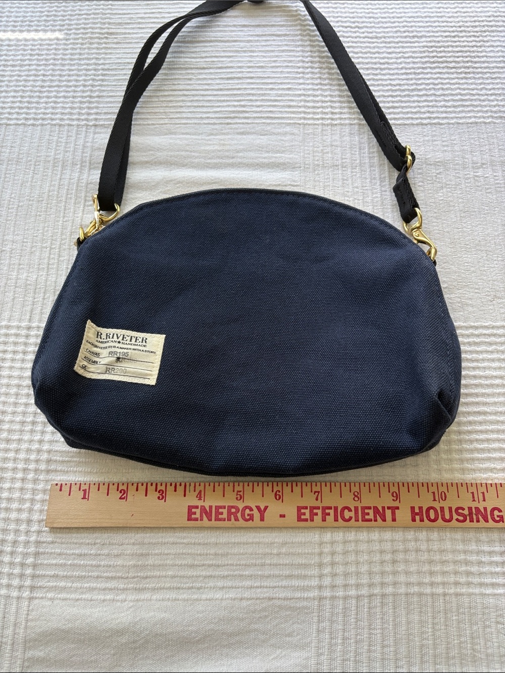 R. Riveter Navy Canvas Crossbody Bag with Adjustable Strap - Picture 3 of 9